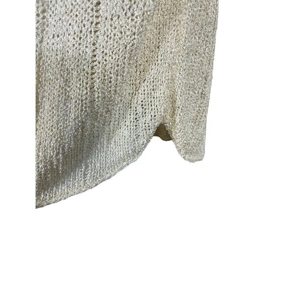 Bell of Cotton Top Women M Beige Beach Cottagecore Boho Sweater Striped 80s - Picture 7 of 10